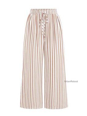 80% Viscose 20% Polyamide Lightweight Wide Leg Palazzo Pants with Pockets